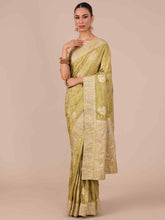 Mehendi Color Silk Saree - House of Surya